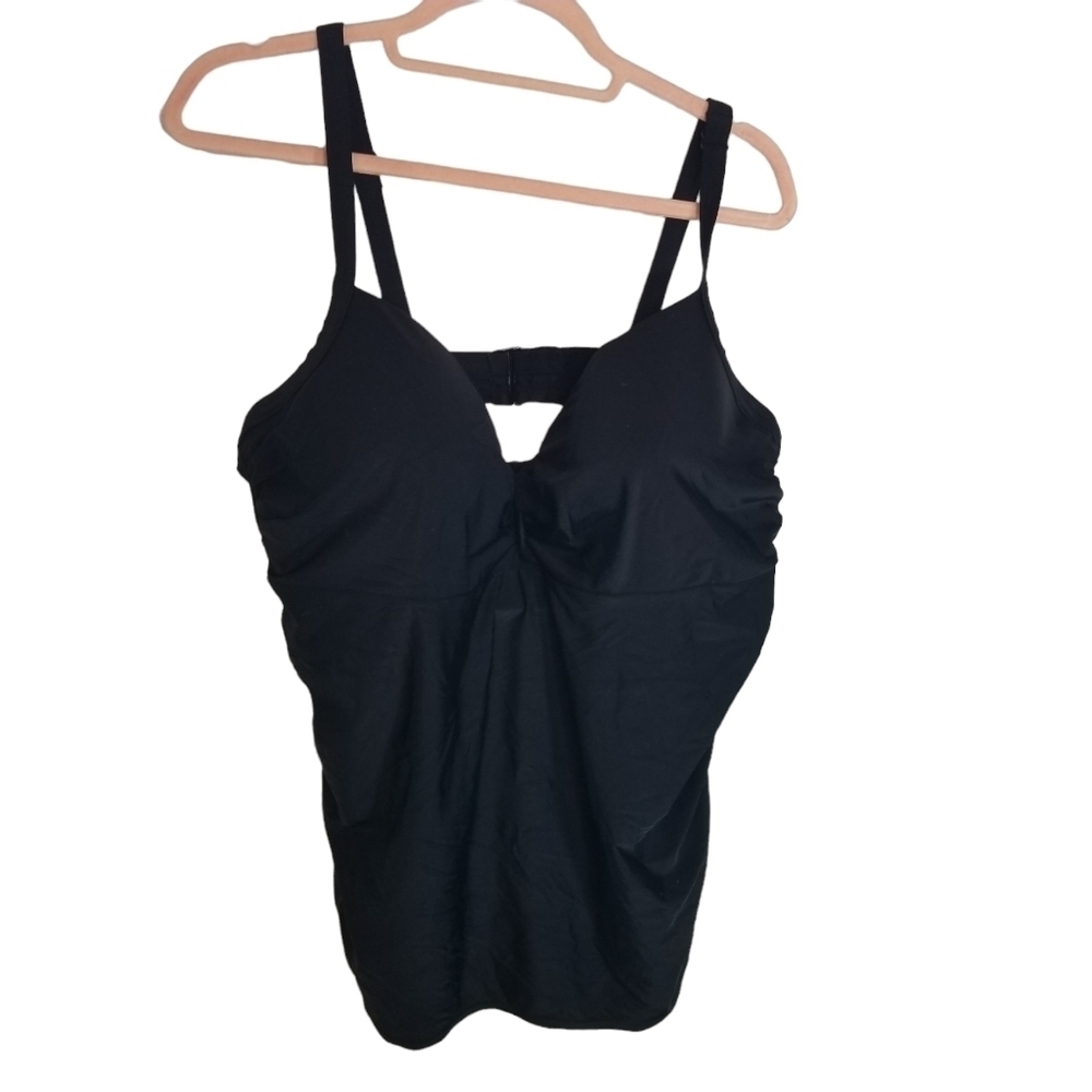 Cacique black swim tankini top